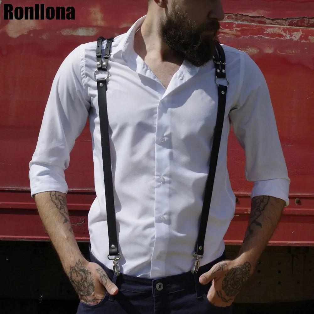 Кожаная портупея Пастельная готика БДСМ человек грудной Бандаж ремень выглядеть