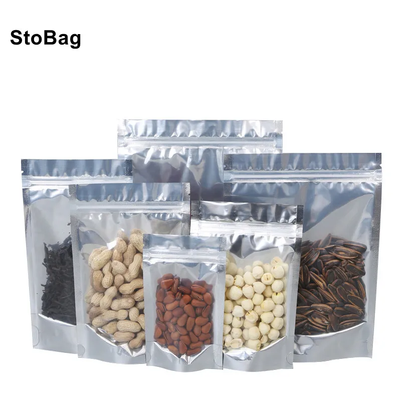 

StoBag 50pcs Aluminum Foil Self Sealing Bag Candy Dried Fruit Food For Party Festival Snack Storage Gift Packaging Supplies