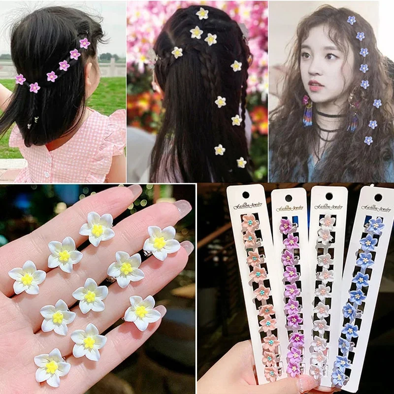 

10PCS/Set Mini Flower Buckle Hair Clips Hairpins for Women Girls Fashion DIY Hair Styles Holder Hair Pins Claws Hair Accessories