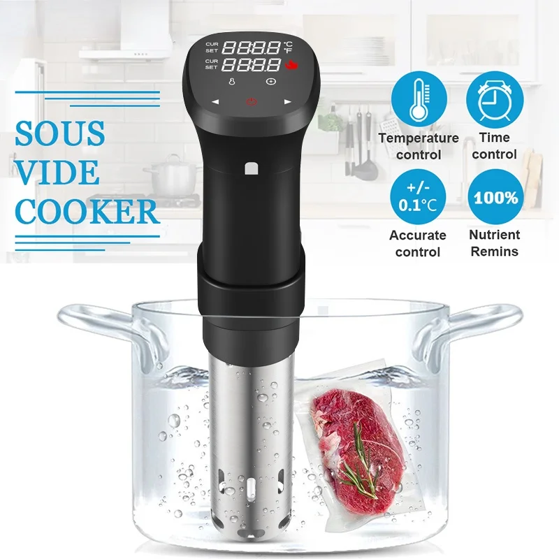 

1800W Slow Sous Vide Cooker Thermal Immersion Circulator Machine with Large Digital LCD Display Time & Temperature Control