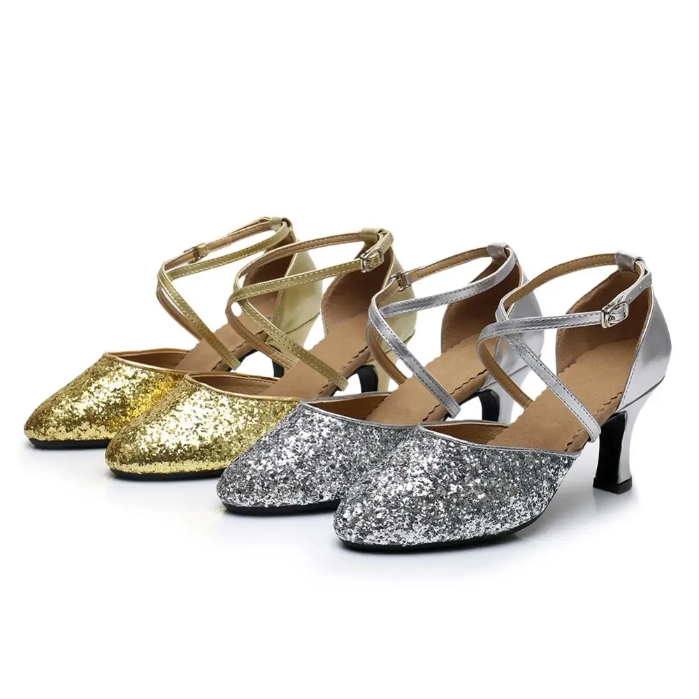 Hipposeus Туфли для латинских танцев плоской подошве женщин и девушек бальные