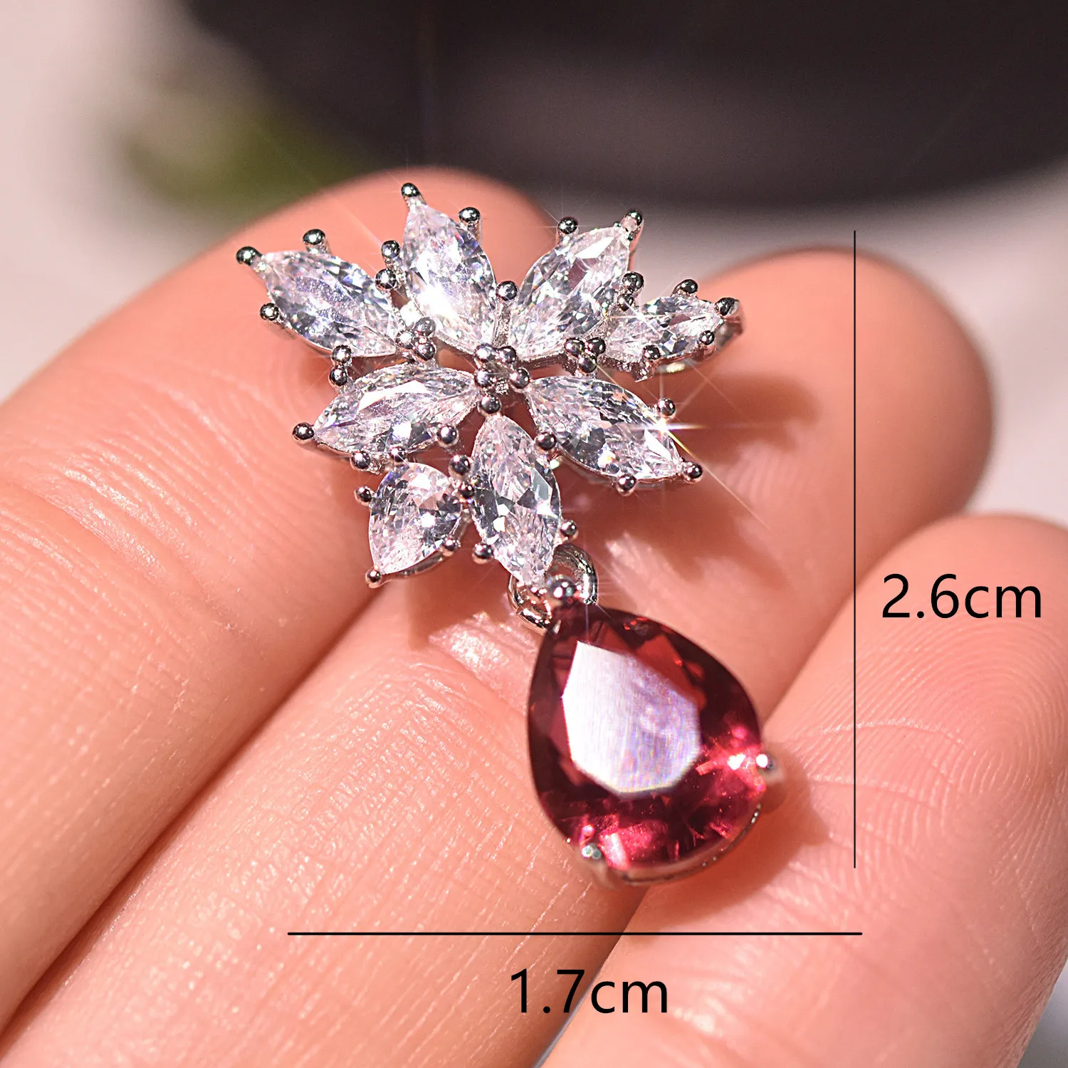 CINKILE New Korean Shiny Crystal Flower Petal Drop Earrings For Women Fashion Zircon Pendientes Jewelry Accessories | Украшения и
