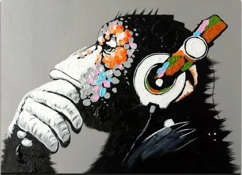 Музыкальный плакат с изображением обезьяны декоративный музыкальный город