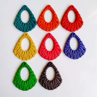acrylic plastic imitation weave pendant accessories eardrop necklace charms jewelry finding diy material 10pcs kp2603
