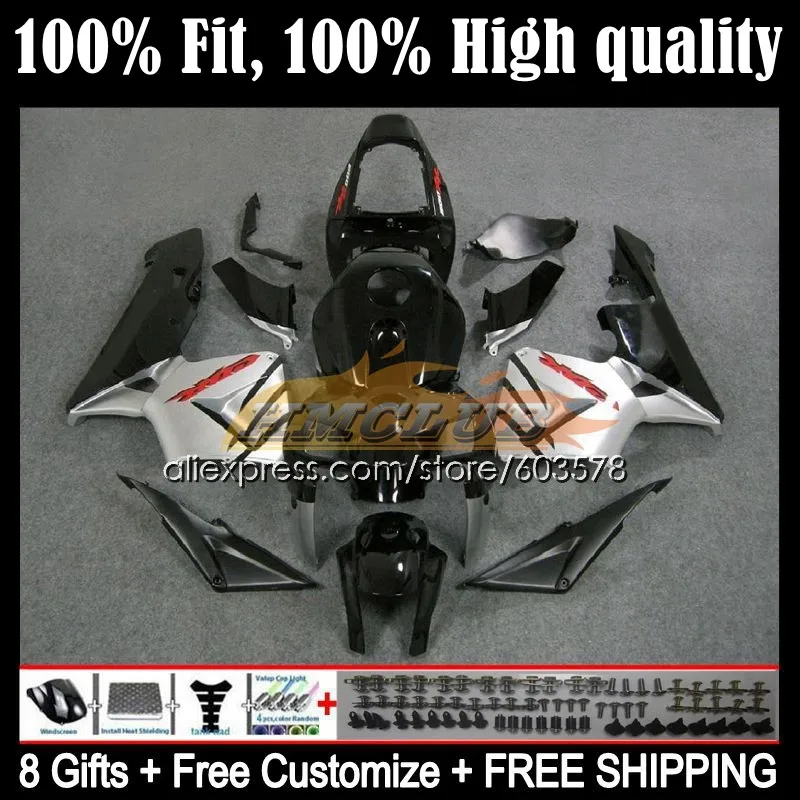 

Injection Body For HONDA CBR600 RR CBR600RR CBR600F5 2005 2006 83CL.27 CBR 600 RR CC 600RR 600F5 F5 05 06 Fairings silver black