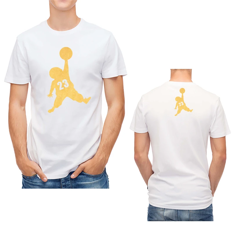 Крутая Дизайнерская мужская футболка с принтом золотого и маленького Джордана №