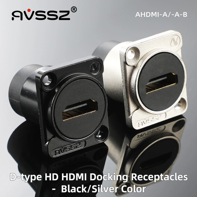 Адаптер разъема HDMI типа D AVSSZ 2.0 для разъемов прямого и правого угла 4K HD, женский разъем конвертера док-станции с аудио-видео-коннектором.