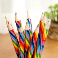 4pcsset rainbow colored pencils wooden painting colored pencils children kids cute drawing pencil school stationeryl supplies
