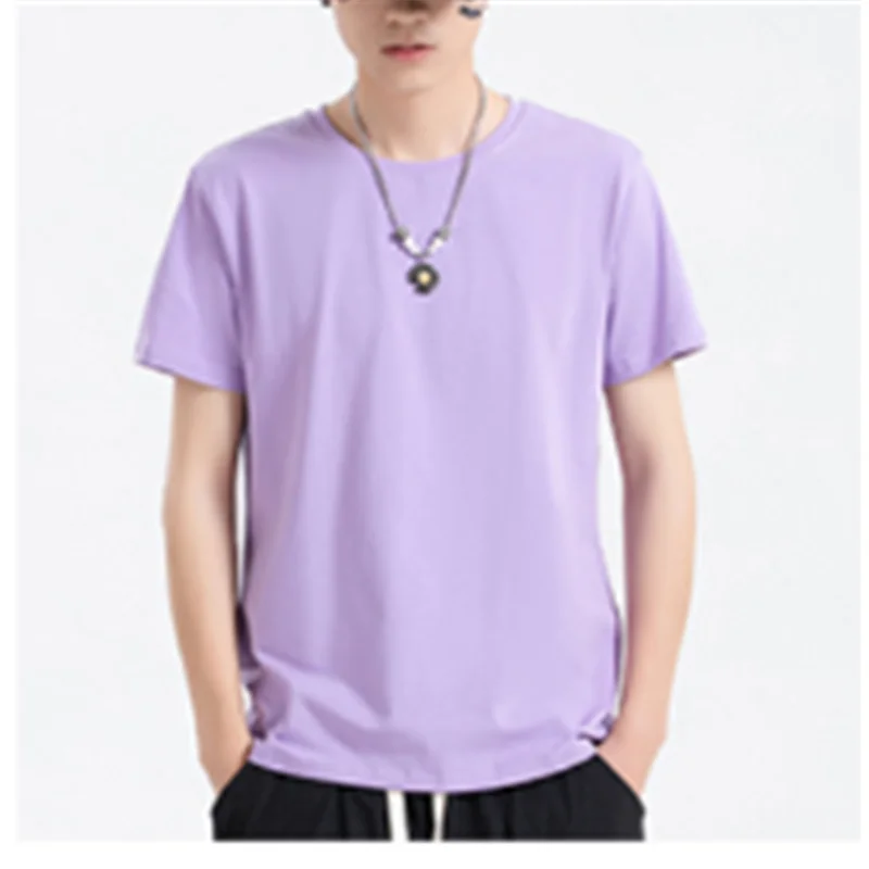 

2021 Summer New 100% Cotton White Solid T Shirt Men Causal O-neck Basic T-shirt Male High Quality Classical Tops