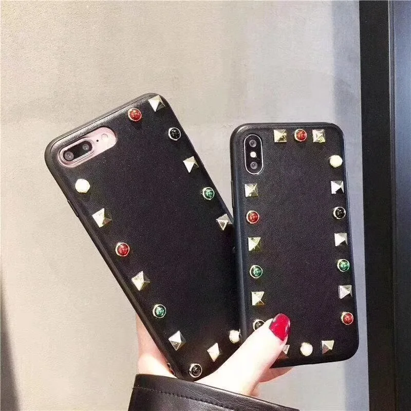 Роскошный кожаный чехол с шипами и заклепками красочные ювелирное Чехол для