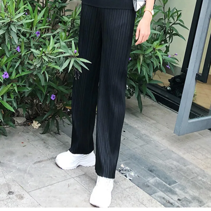 LANMREM Новое поступление 2022 осенние однотонные длинные женские брюки с эластичным