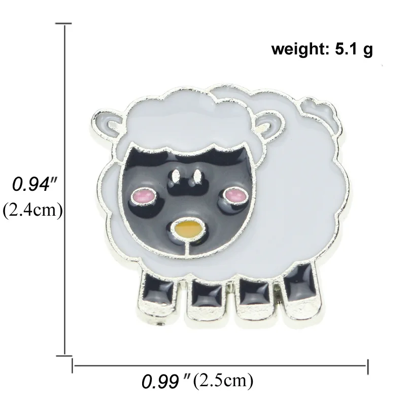 

Cartoon Creative Animal Series Enamel Pins, Sheep, Small Dinosaurs, Kittens, Tortoise Collection Commemorative Badge Brooch