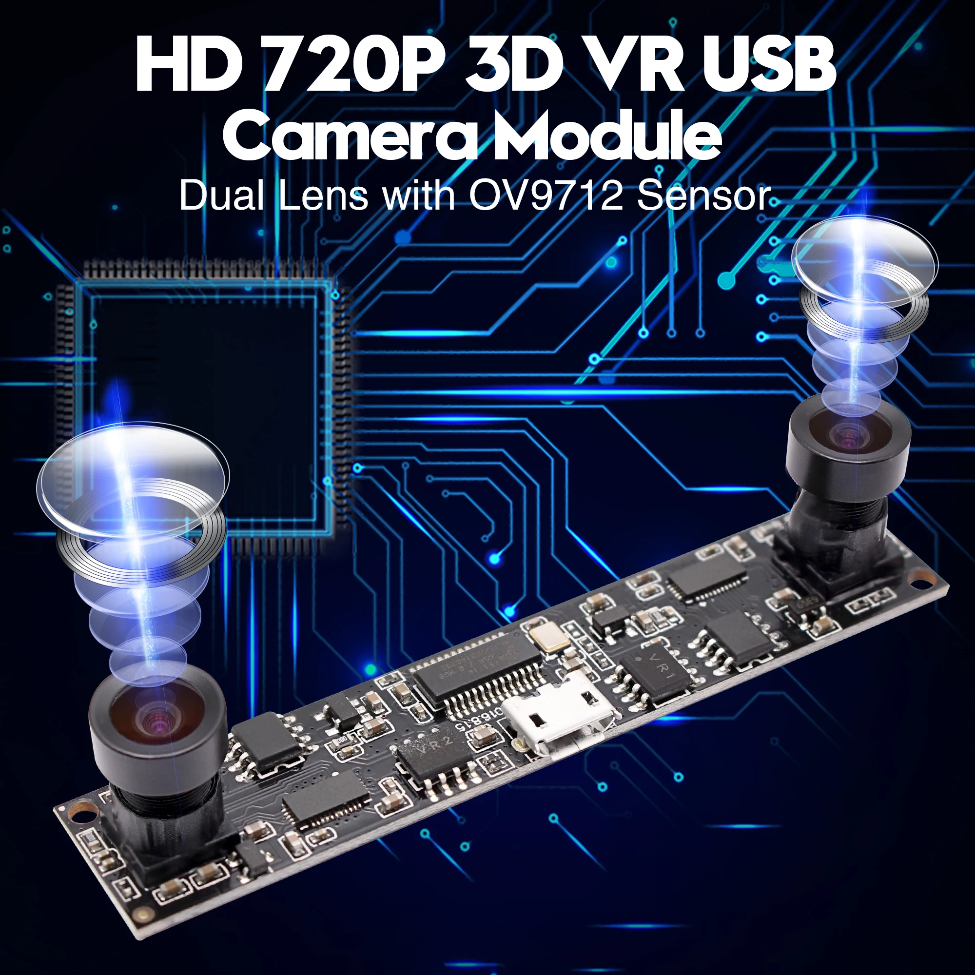 MJPEG 30fps 1280x720 720p hd OV9712 smallest 120 degree Dual lens usb endoscope camera module for device embedde ELP-1MP2CAM001 |