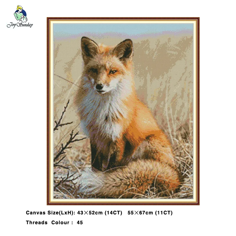 

Набор для вышивания с рисунком лисы, животных, 14CT 11CT, наборы для вышивки крестом, наборы для рукоделия, домашний декор