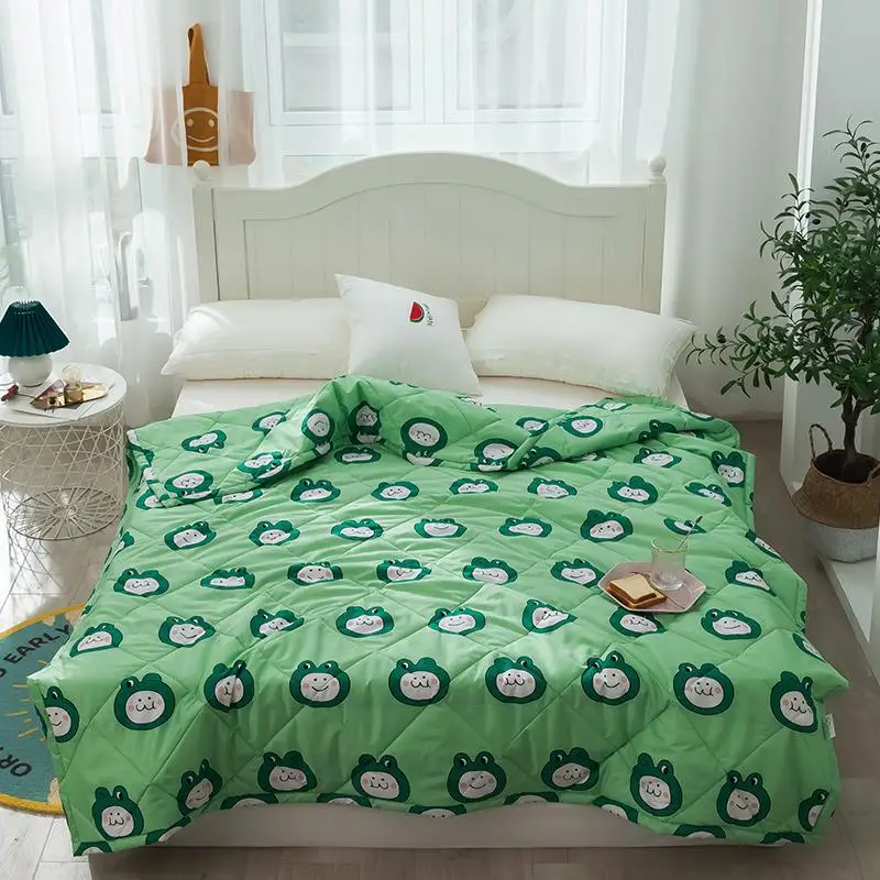 Клетчатое сухое дышащее одеяло с морковным принтом мягкое покрывало | Дом и сад