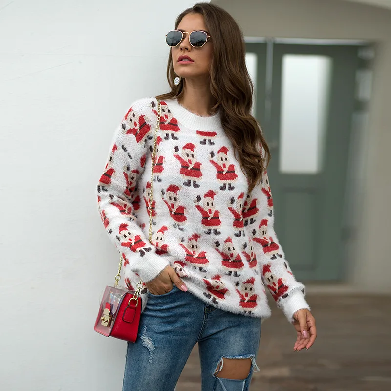 2019 Рождественский костюм-платье имитация норки шерсть вязаная Верхняя одежда