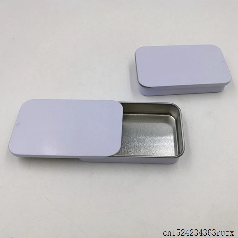 100 шт. белая скользящая жестяная коробка Мятная упаковочная пищевой контейнер