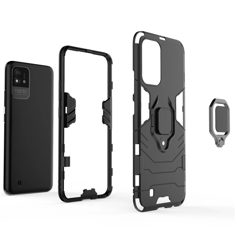 for realme narzo 50i case armor finger ring bumper shockproof case for realme narzo 50i cover for narzo 50i realme narzo 50a free global shipping