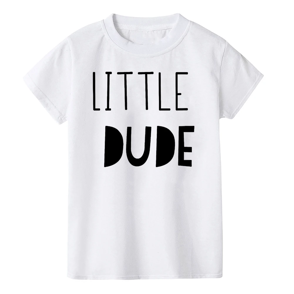 Одинаковые комплекты для всей семьи с рисунком Big Dude Little летняя футболка надписью