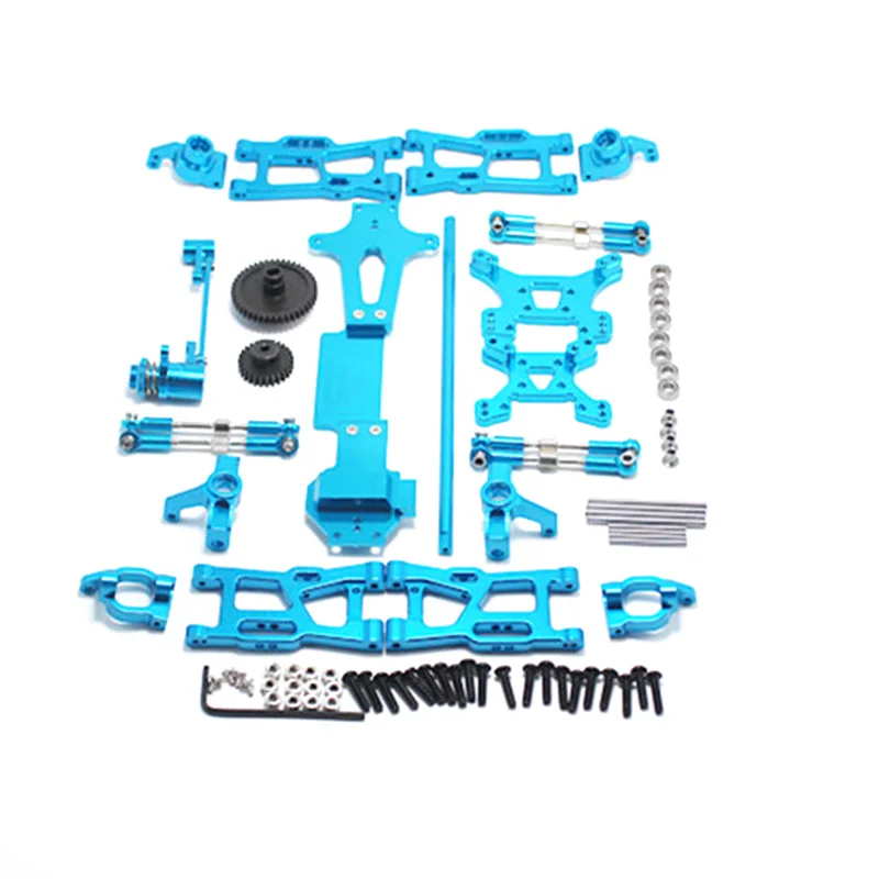 

for WLtoys 1:14 144001 RC Car Full Upgrade Spare Parts Metal C Seat Steering Cup Swing Arm Central Drive Shaft,Blue
