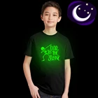 Детская модная светящаяся футболка, забавная футболка унисекс с принтом Dab To The Bone, детская повседневная светящаяся в темноте футболка