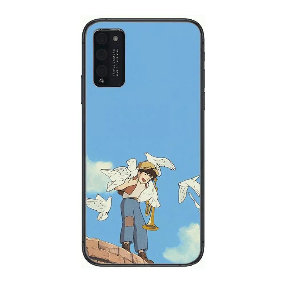 

laputa castle in the sky Clear Phone Case For Huawei Honor 10 20 30 9 X Pro Lite V 5G RU Black Etui Coque Hoesjes Comic Fashio