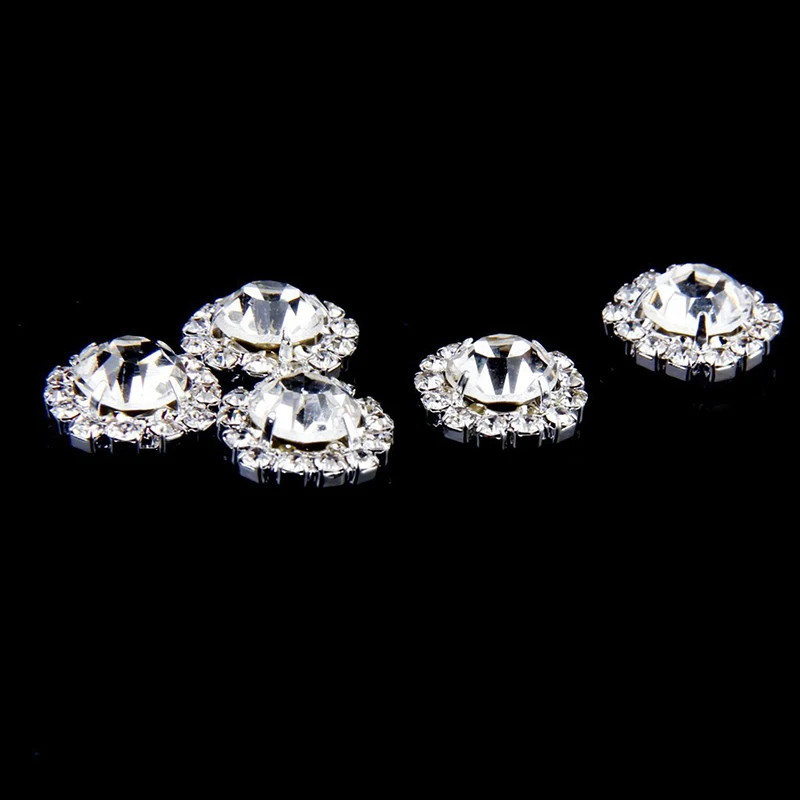 Hot Sale Crystal Rhinestone Button Flat back Decoration DIY 15mm 10 Pcs Clear | Дом и сад