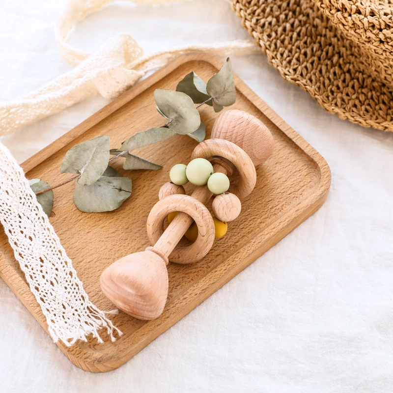 Погремушки для новорожденного ребенка пищевого качества силиконовые бусины