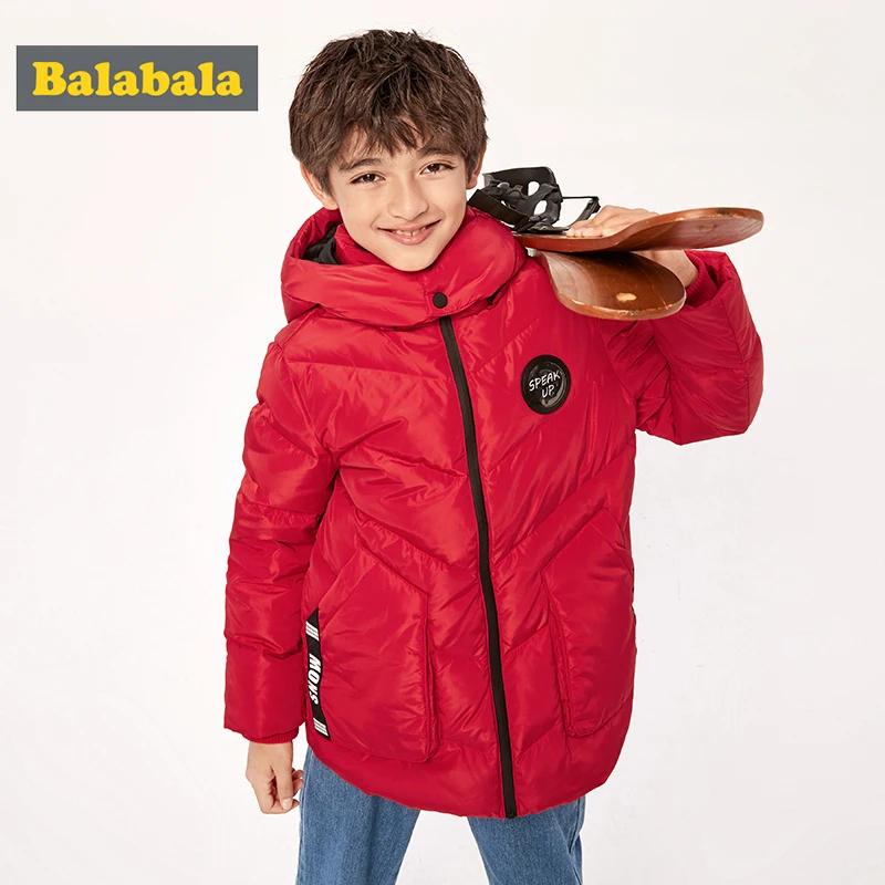 Детский длинный пуховик для мальчиков зимняя одежда больших модная теплая