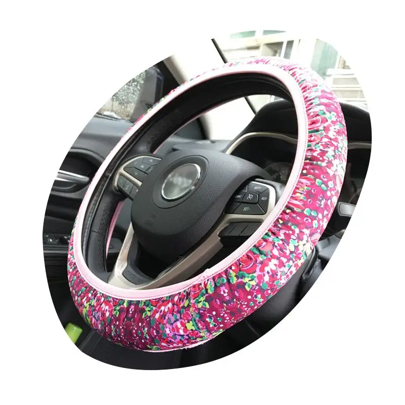 Flower C 1 шт ПОДСОЛНУХ кактус Леопард неопреновый автомобильный чехол на руль против скольжения и поглощения пота Авто покрытие на руль - Цвет: Flower C