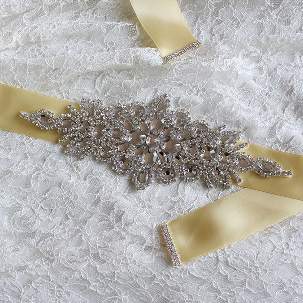 

Elegant Rhinestone Vintage Crystal Wedding Party Bride Bridesmaid Belt Dress Flower Sash Accessories