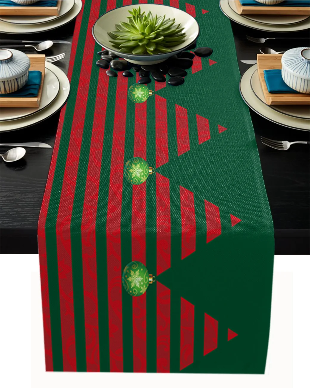 

Christmas Pattern Stripes Table Runner Wedding Decoration Dinning Table Runners Placemat Christmas Decor Tablecloth