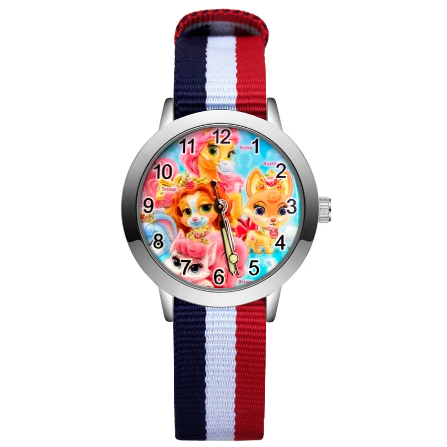 

Children's Cute Cartoon Dog Horse Style Student Boy Girl Leather Nylon Steel Strap Quartz Wrist Watches JA233