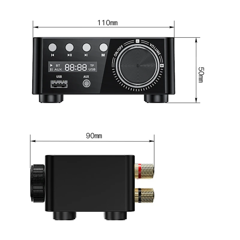 50 Вт x 2 Mini класса D стерео Bluetooth 5 0 усилитель TPA3116 TF 3 мм USB Вход Hi-Fi o домашний для