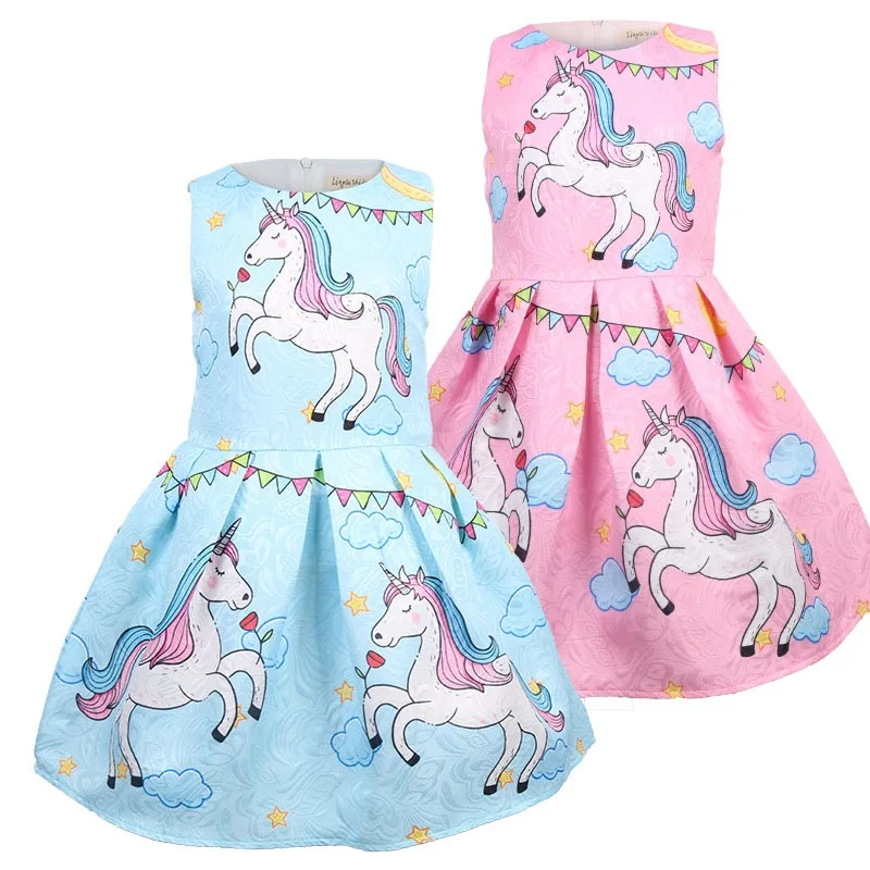 Unicorn Baby Girls Dress for Kids Children Party cosplay Clothes kids Princess Costume unicornio dress little pony toy headband | Детская