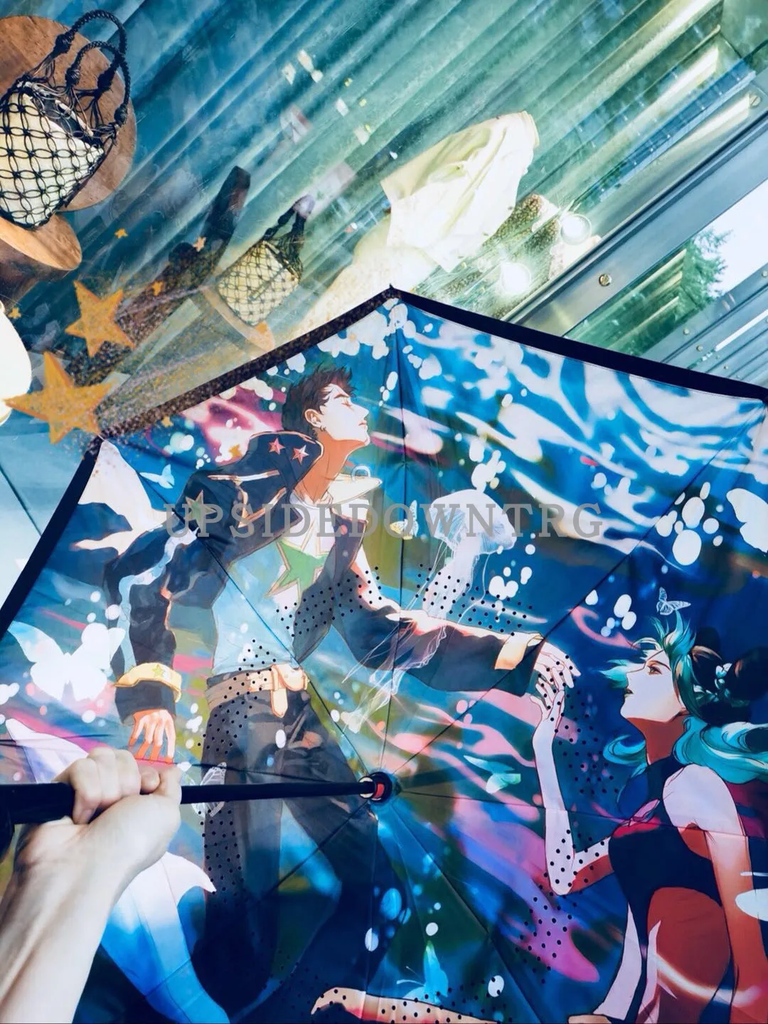 

Anime JoJo's Bizarre Adventure Kujo Jotaro Dual-use Umbrella Portable Folding Sun Rain Umbrella Men Women Student Umbrella Gifts