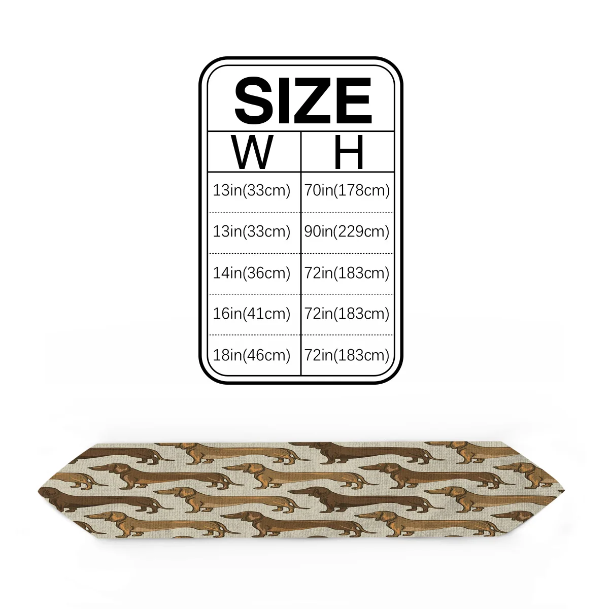 Long Table Runner Dachshund Dog Cute Pet Linen Burlap Cloth for Kitchen Wedding Holiday Parties Events Decoration | Дом и сад
