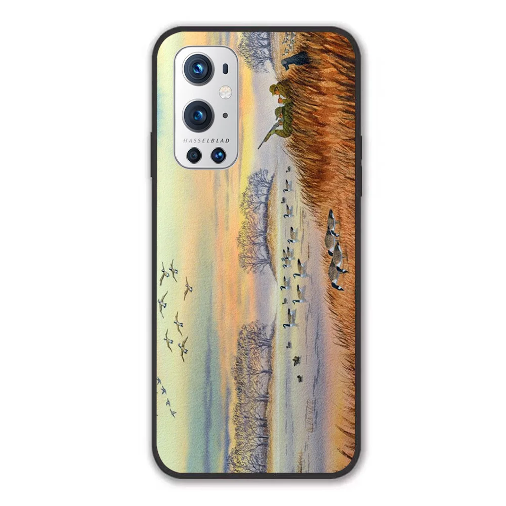 

For OnePlus Goose Hunting Season Painting Soft TPU Border OnePlus 7 7T 7Pro 8 8T 8Pro 9 9Pro Case