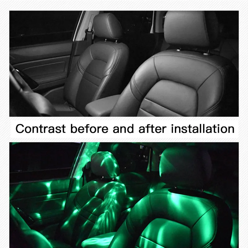 Автомобильная атмосферная лампа RGB со светодиодным звуком дискошар сценическое