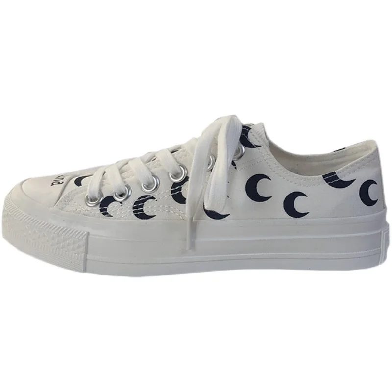 

2021 spring new crescent low top canvas shoes