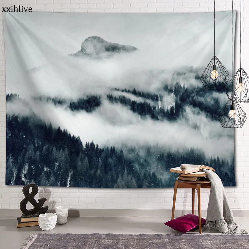 

Customized Mountain Hanging Fabric Background Wall Covering Home Decoration Blanket Tapestry Bedroom,Living Room Wall Decor