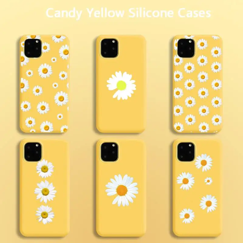 

Korean fashion brand GD daisy Phone Case for iPhone 8 7 6 6S Plus X 5S SE 2020 XR 11 12 Pro mini pro XS MAX Candy yellow