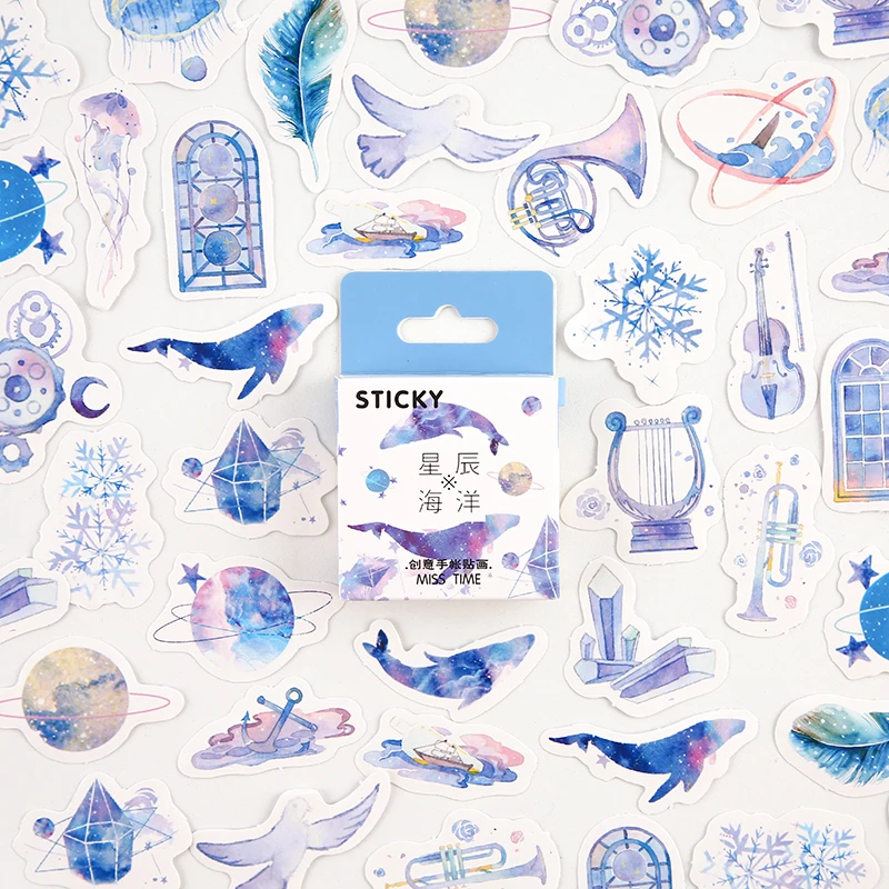 

46Pcs Kawaii Cute Creative Elements Stickers Aesthetics Stationery Scrapbooking Planner Bullet Journaling Diary Flake Sticker