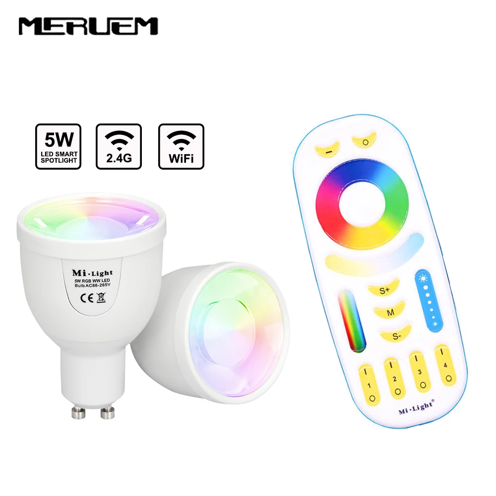 Mi.light 2 4G Диммируемый Светодиодный точечный светильник 5 Вт GU10 светодиодные