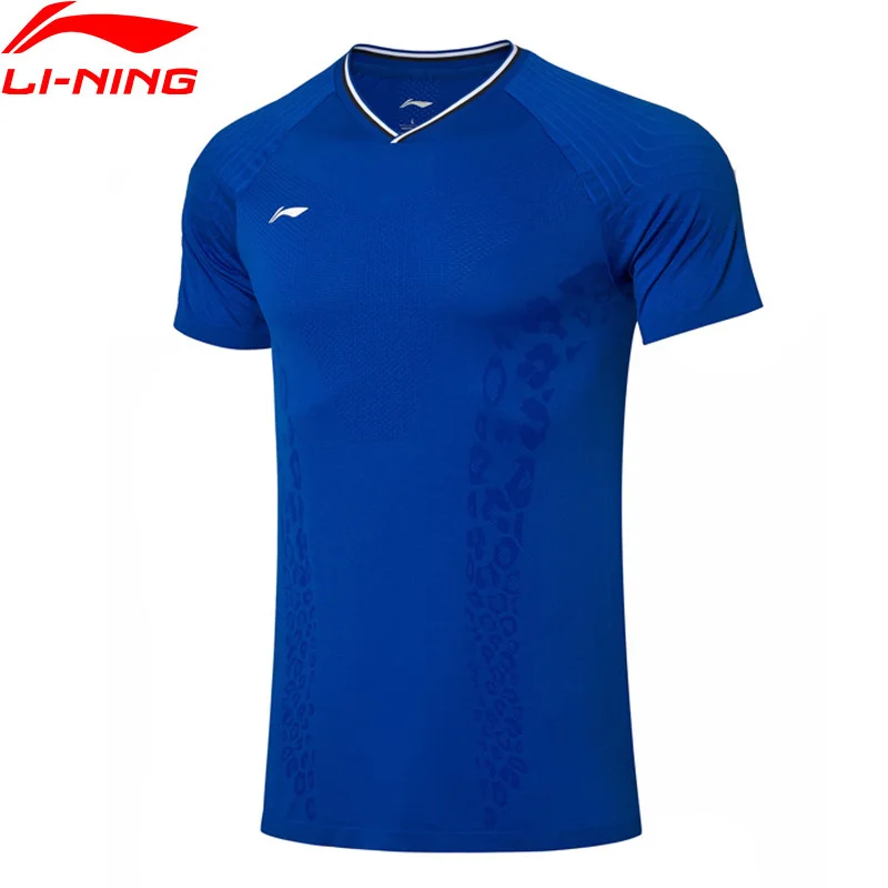 Li Ning для мужчин соревнований по бадминтону дышащие футболки на