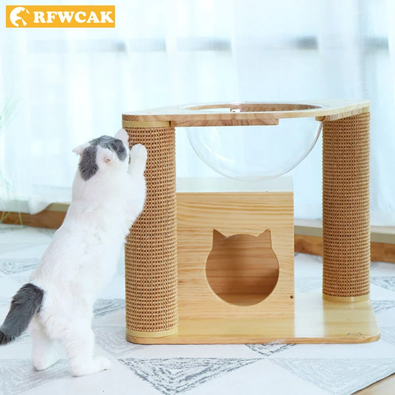 RFWCAK домик для кошек твердый дом рама скалолазания с космическим гнездом