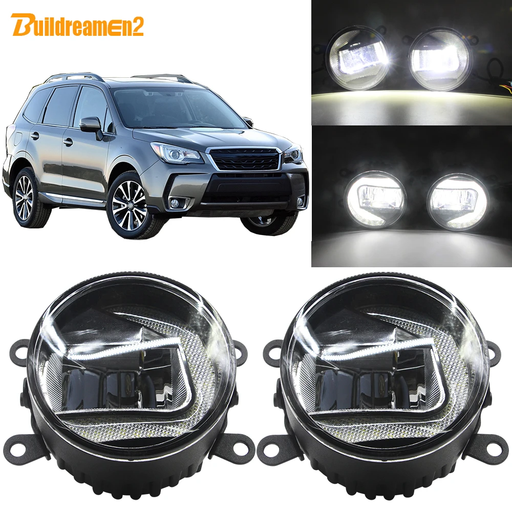 Buildreamen2 для Subaru Forester 2013-2018 Автомобильная 90 мм круглая светодиодный ная лампа