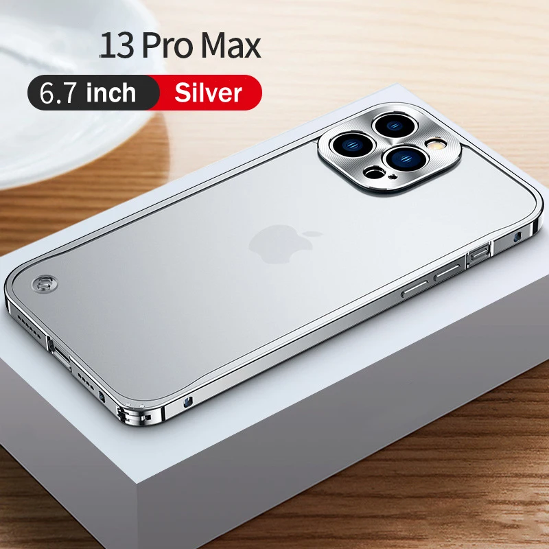 Матовый Прозрачный чехол с металлической рамкой для iPhone 13 12 Pro Max противоударный