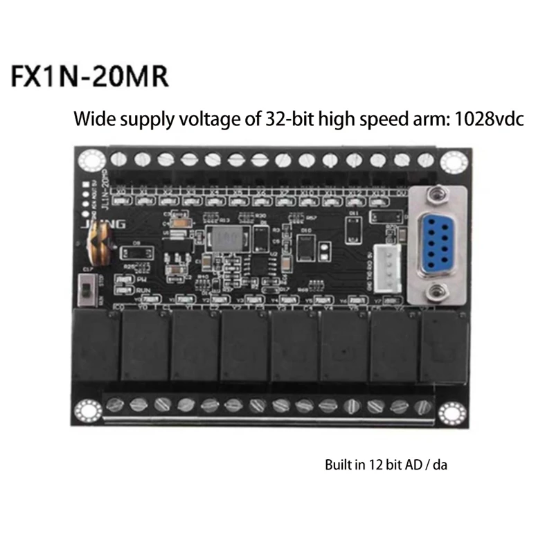 

PLC Controller Regulator FX1N DC24 20MR Industrial Control Board Programmable Logic Controller Motor Programmable