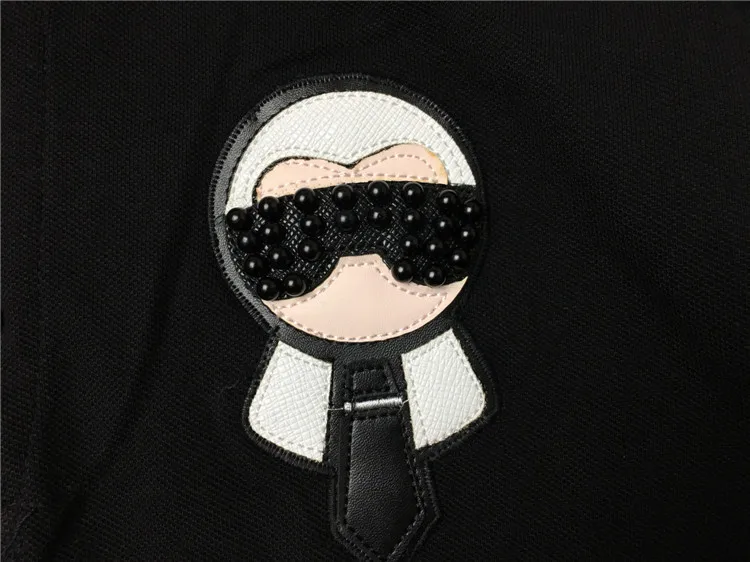 

High New Novelty 19 Unisex Punk Hot drilling leather embroidery Fashion Polo Shirts Shirt Hip Hop Skateboard Cotton Polo Top Te